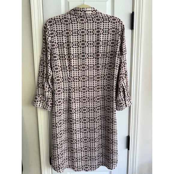 CAbi 784 Colony Club Button Down Black Pale Pink ButtonUp Shirtdress size Medium - Picture 8 of 8